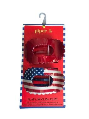 Piper K Patriotic Flat Lay Claw Clips